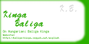 kinga baliga business card